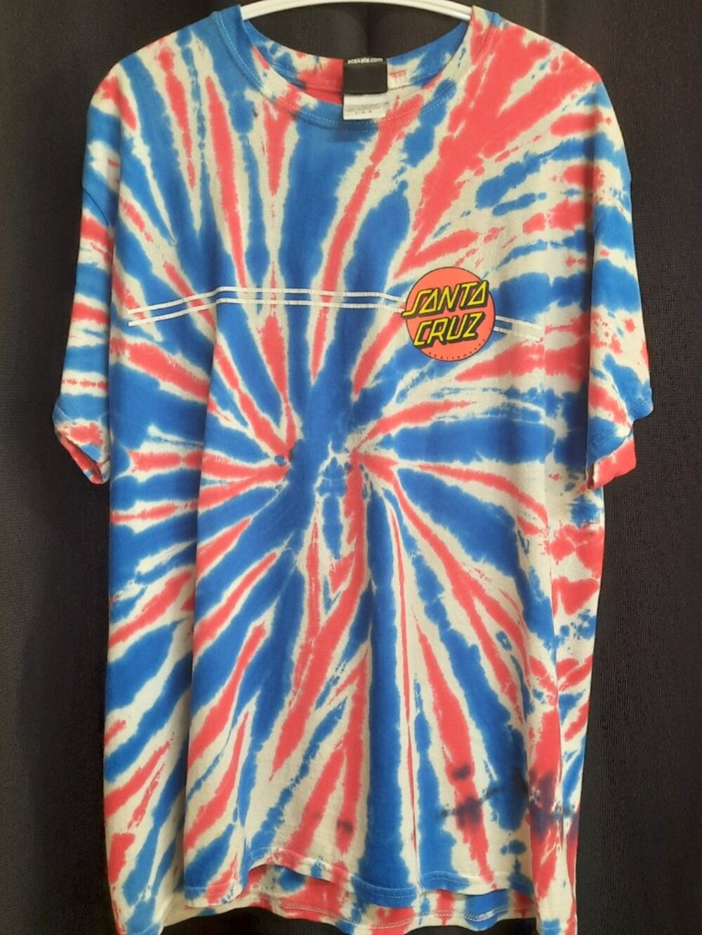 Santa Cruz Skateboards Mens Large Tshirt Tyi-Dye Tee Skater California Casual